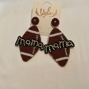 Seed Bead Rice Bead Earrings Mama Football Game Day